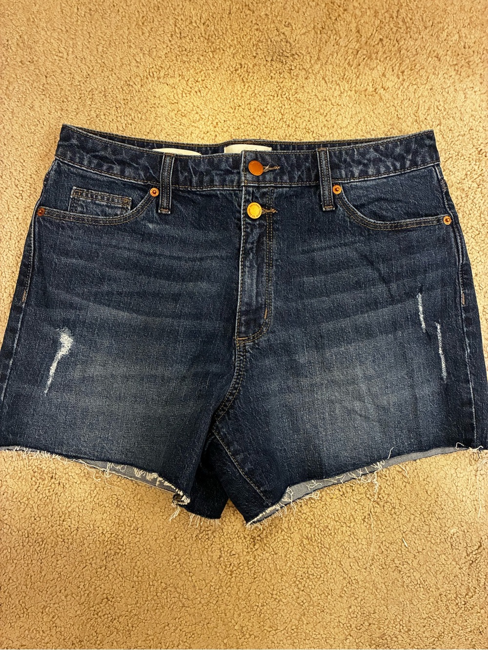 Universal Thread Dark Blue Distressed Denim Shorts